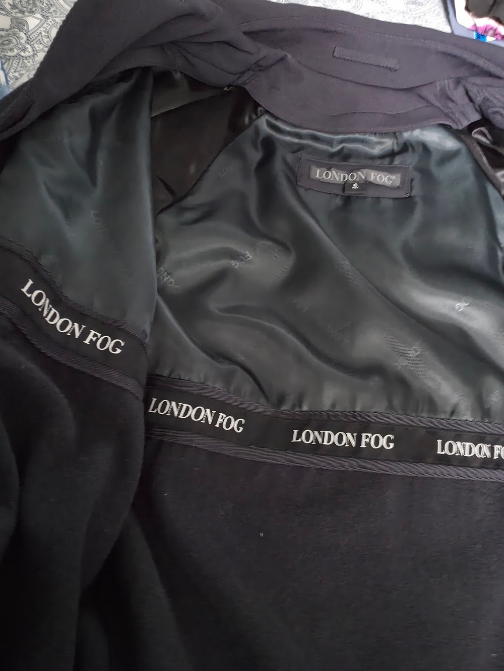 4/$97 Deal! London Fog Vintage Green Grey Long Coat - Picture 4 of 15